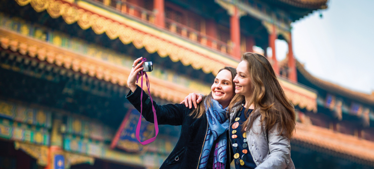 Girls taking a selfie